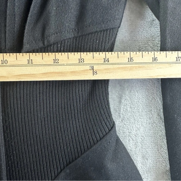 Lovestitch Coat Women's S Black Ribbed Waist Double Breasted - Picture 9 of 11